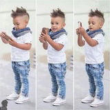 Short-Sleeved T-shirt + Jeans 2 Pcs  Boy Clothes