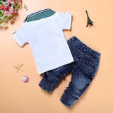 Short-Sleeved T-shirt + Jeans 2 Pcs  Boy Clothes