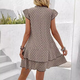 Elegant Women's  Loose Ruffle Mini Dres