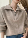 women's 100 pure wool zipper sweater