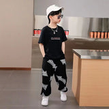 Boys  Summer Short Sleeve T-Shirt + Loose Pants 2PCS