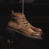 Men's Vintage Work Ankle Boots Fashion Lace-Up  British Styl