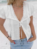 Women's Lace Patchwork  T-Shirts