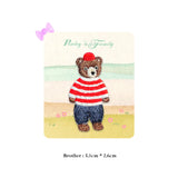 Bear Family Embroidery Patches for Kids' Clothes