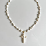 Fashion Custom Vintage Baroque Pearl Beaded Cross Pendant