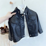Girls Leather Jackets For 2-8 Years Children