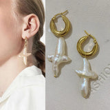 Fashion Custom Vintage Baroque Pearl Beaded Cross Pendant