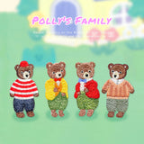 Bear Family Embroidery Patches for Kids' Clothes