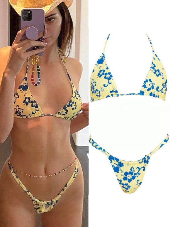 Sexy Bikini Floral Print Push Up Swimsuit