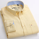 Men's Long Sleeve Oxford Plaid Striped Casual Shirt