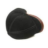 Winter Men's Soft Leather Short Brim Warm Bomber Hat