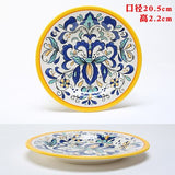 8 Inch Ceramic Plate Round Hand-Painted