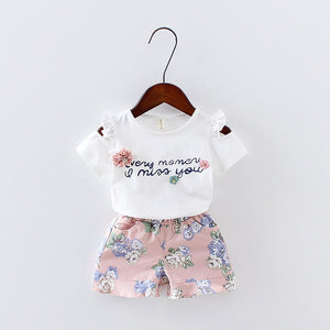 Two Pieces Cotton Girls Clothing Sets