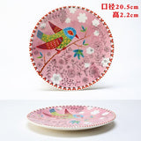 8 Inch Ceramic Plate Round Hand-Painted