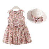 2PCS/Set Girls Dress +Hat