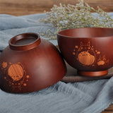 Japanese Style Wooden Bowl - Cartoon Totoro Bowl
