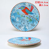 8 Inch Ceramic Plate Round Hand-Painted