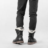 Natural Wool Winter Boots Handmade Warmest Men Winter Shoes Genuine Leather Snow Boots