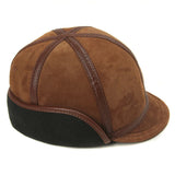 Winter Men's Soft Leather Short Brim Warm Bomber Hat