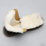 Natural Wool Winter Boots Handmade Warmest Men Winter Shoes Genuine Leather Snow Boots