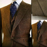 Men's Winter Tweed Wool  formal  Suit