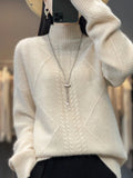 Women Mock Neck  Cashmere Sweater