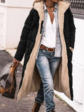 Women Solid Reversible Long Sleeve Thick Coat Warm Fashion Long