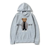 Unisex Autumn Winter Luxury Bear Print Hoodies