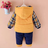 Baby boys winter suit set warm down jacket+pants long sleeve coat