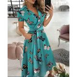 Women's Fashion  Slim Pocket Lace Up Dress