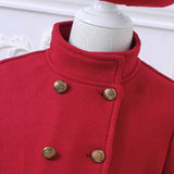 Young Girls' Red Fleece Coat Set And Beret