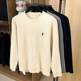 Autumn and Winter Round Neck Embroidered Knitted Sweater