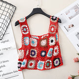 Colorful Hand Crochet Knit Top