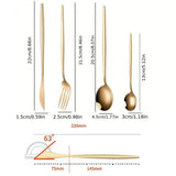 4Pcs Golden Cutlery Set Stainless Steel Knife Fork Spoon Tableware