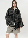 Design Contrast Color Knit Sweater For Women
