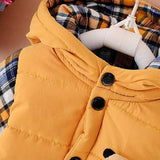 Baby boys winter suit set warm down jacket+pants long sleeve coat