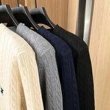 Autumn and Winter Round Neck Embroidered Knitted Sweater