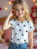 t Girl Short Sleeve Top Cartoon Bow