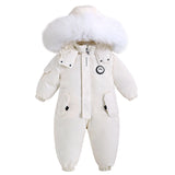 Waterproof Baby Overalls Hooded  Snowsuit 1-5Y
