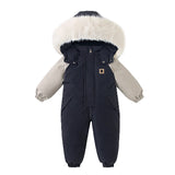 Waterproof Baby Overalls Hooded  Snowsuit 1-5Y