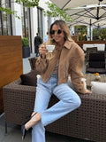 Winter Suede Bomber Jackets For Women