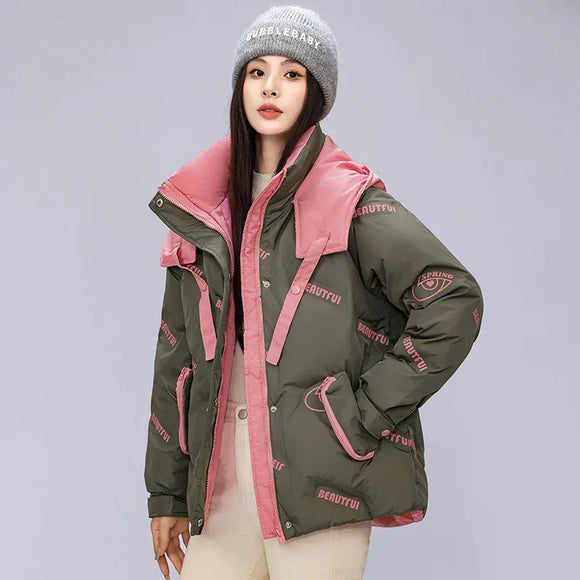 Women Pink Gothic Hoodies Parka