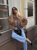 Winter Suede Bomber Jackets For Women