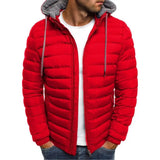 Men Fashion Quilted Padded Jacket Hooded