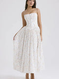 Corset Detail Spaghetti Strap Knotted Long Dresses Women