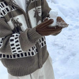 Jacquard Knitted Cardigan