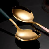 4Pcs Golden Cutlery Set Stainless Steel Knife Fork Spoon Tableware