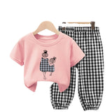 Fashion Cotton T-shirt Top Pants 2pcs Baby Girl Clothes