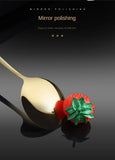4Pcs Golden Cutlery Set Stainless Steel Knife Fork Spoon Tableware