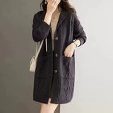 Hooded Mid-Length Knitted Sweater Women's